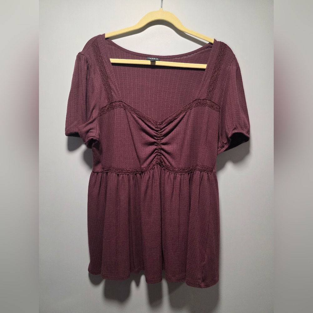 Torrid Mauve Ruched Blouse